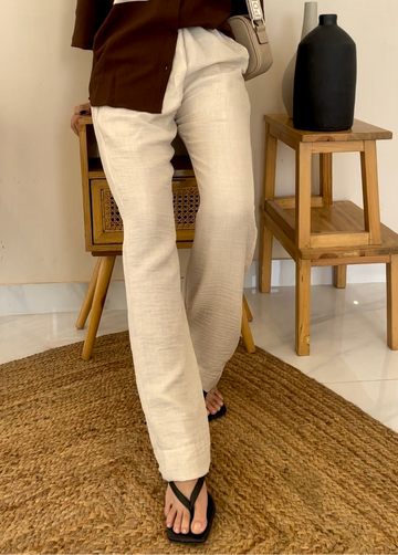 Beige linen pants